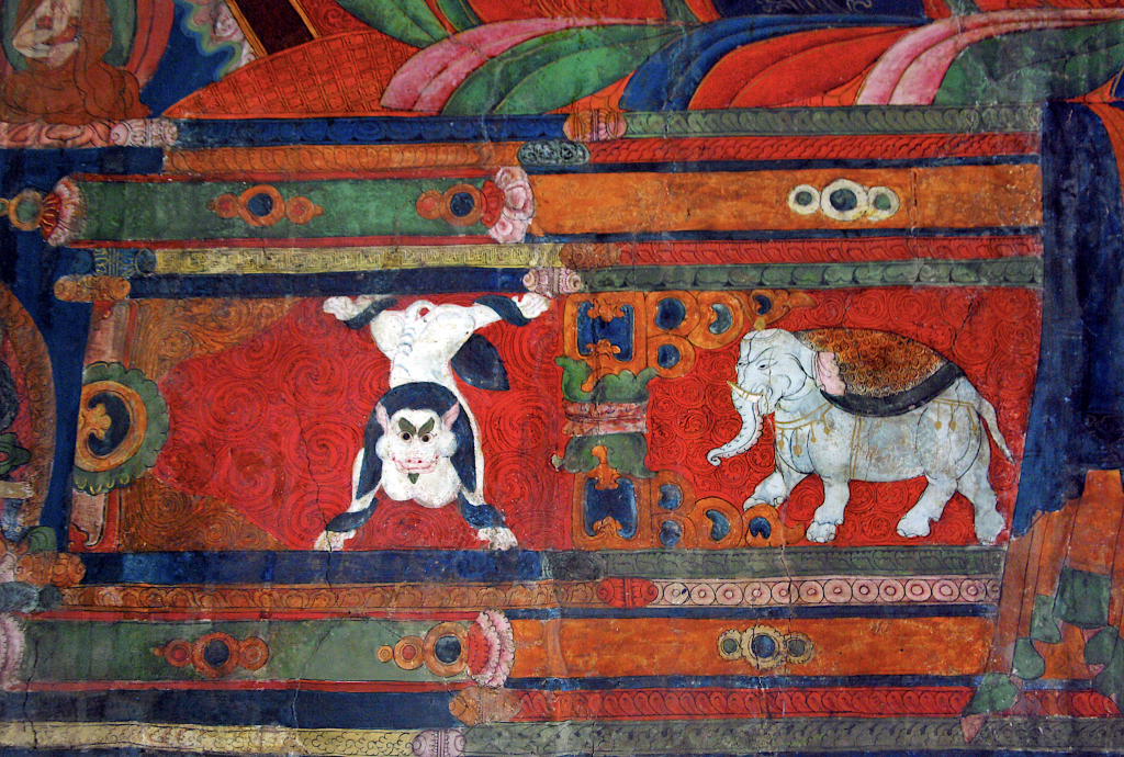 Wall painting, Chamba Llakhang, Basgo Gompa