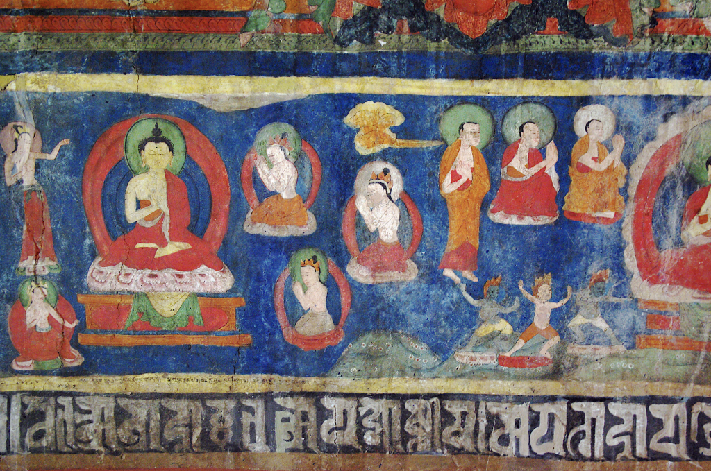 Wall painting, Chamba Llakhang, Basgo Gompa