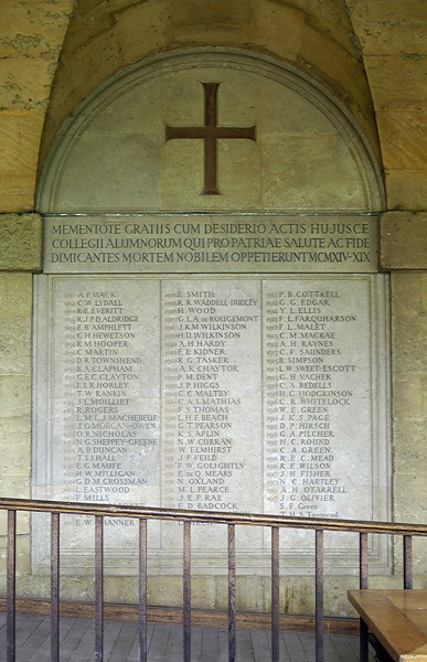 WW1 Memorial, Worcester College, Oxford